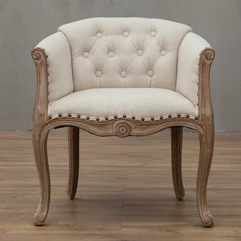 European Hotel Dining Chair, Leisure Sofa Chair, Solid Wood Antique Dining Chair, Living Room Leisure Sofa,Support Customization