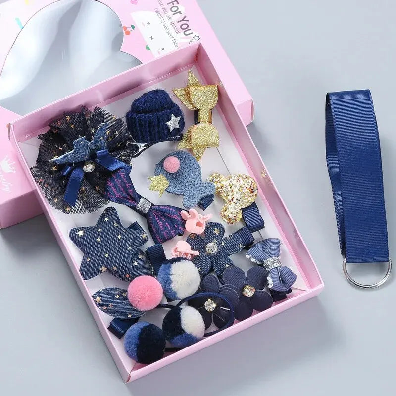 18 piezas de accesorios para el cabello con clip de dibujos animados para niños