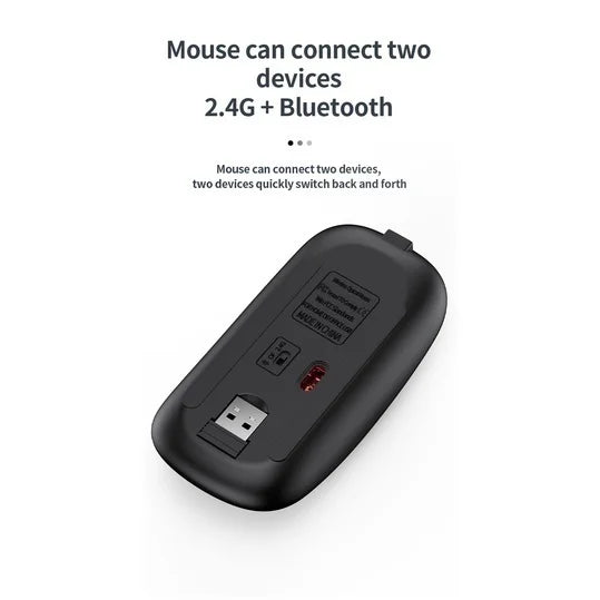 Juego de teclado y ratón Bluetooth recargables Jomaa-Slim, USB 2.4G, inalámbrico, ideal para portátiles y ordenadores.