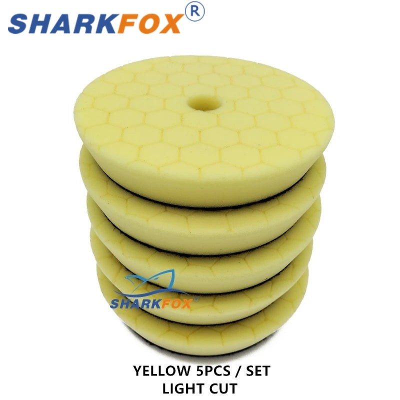 Sharkfox 3/5/6inch Car Polishing Disc Buffing Polishing Pads Self-Adhesive Buffing Waxing Germany Foam Polishing Pad For DA/RO