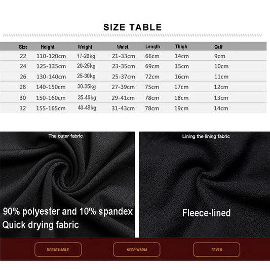 Kids Fleece Running Tights Hiking Pants Children Boy Girl Basketball Football Soccer Fitness Exercise Sport Velvet Legging A726