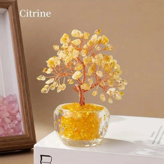 Natural Crystal Fortune Tree Feng Shui Tree of Life Decor Home/Office Decoration, Housewarming/Wedding/Birthday GiftHousewarmin