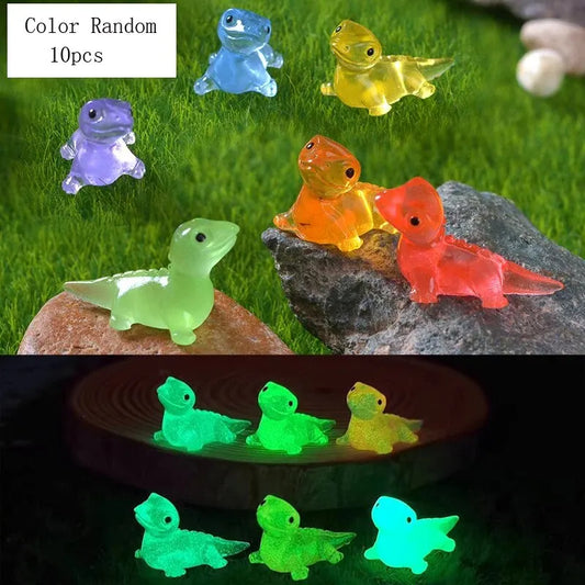 10PCS Mini Lizards Glow At Dark Lizard Vivarium DIY Accessories Mimiature Figurines Fairy Garden Decoration Kawaii Animals