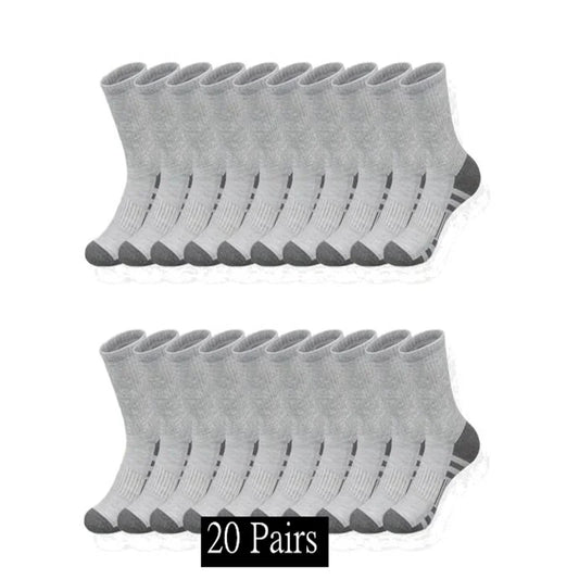 10/20/30 Pairs Men's Classic Crew Socks Unisex Sports Socks for Men Running Basketball Anti-slip Outdoor Breathable Man Socks