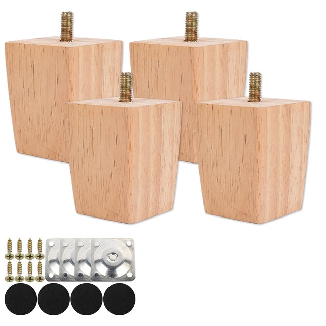 4 piezas de patas de madera maciza para muebles de 6/10/15 cm, para sillas, mesas, armarios, piezas de elevación, accesorios de repuesto para pies de muebles