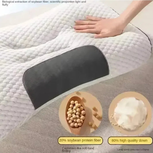 Knitted cotton pillow, cervical spine protection, sleep aid, sleep pillow core, adult special household dormitory student pillow