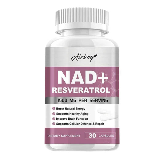 NAD+ Resveratrol Supplements - Anti Aging and Natural Cell Regeneration, for Cellular Health, Strengthens Immune SystemSupplemen
