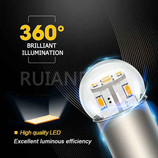 Ruiandsion 2 bombillas LED 1156 BA15S P21W y 1157 BAY15D BA15D para intermitentes de coche, luces de freno, 6 V, 12 V, 24 V y 48 V.