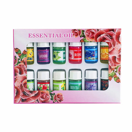 Óleo essencial de aromaterapia vegetal natural, ar condicionado, perfume, difusor de aroma, fragrância, umidificador, 3ml, 12pcs