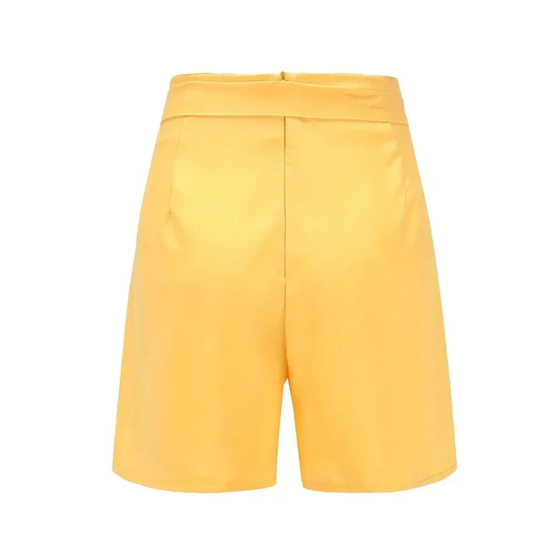 Pantalones cortos Y2K con botones delanteros, cintura alta, para playa y verano, ropa para mujer