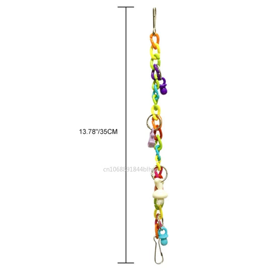 Suministros para mascotas, juguetes para loros, jaula de acrílico colorida con puente, accesorios divertidos para colgar pájaros, juguetes de columpio, cadena de ejercicio