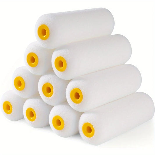 10 Pcs Sponge Paint Roller Small Mini White Durable Foam Paint Roller Covers Replacement Paint Roller Nap Art Sets Painting