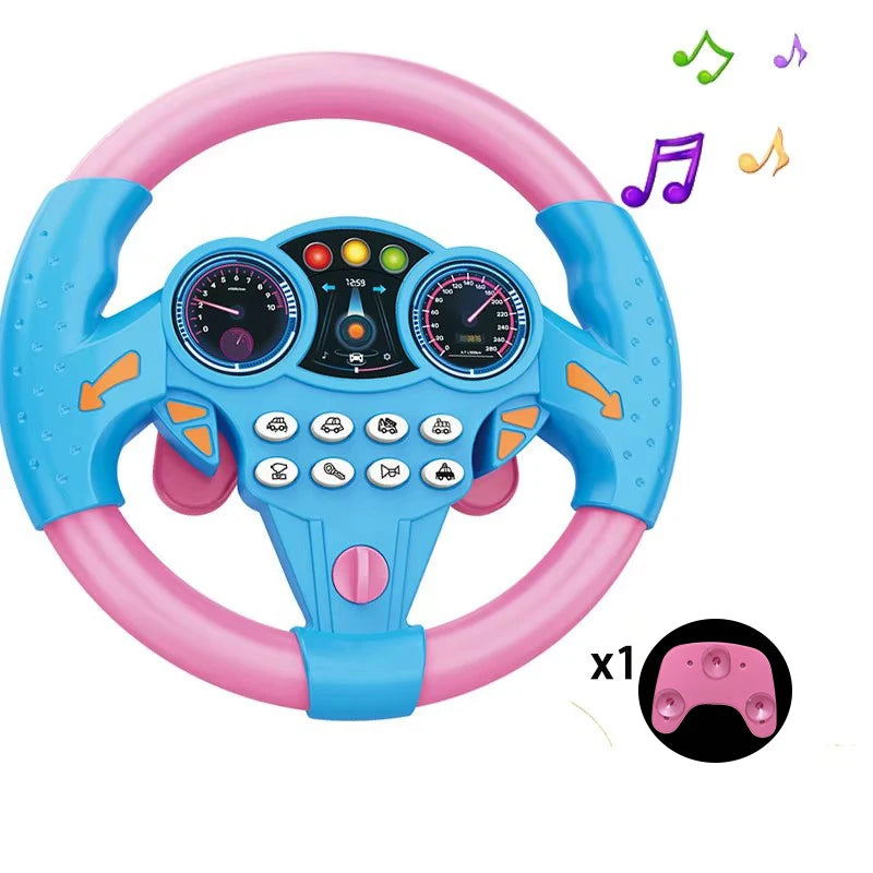 Volante eléctrico de juguete para niños, con sonido nítido y brillo, ideal para la primera infancia, con sonido vocal.