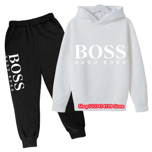 Ropa deportiva para niños, conjunto de ropa para niños, ropa deportiva de moda para bebés y niñas, Sudadera con capucha y pantalones, chaqueta de marca para niños