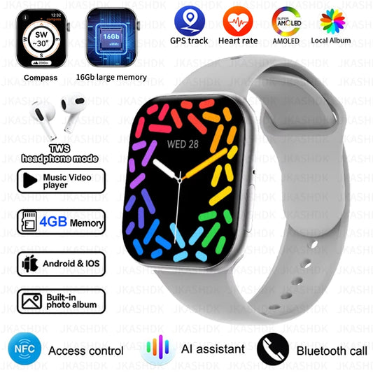 New For Apple Watch 10 GPS NFC Smart Watch Men Women Wireless Charging BT Call Waterproof HD AMOLED Smartwatch For Android IOS