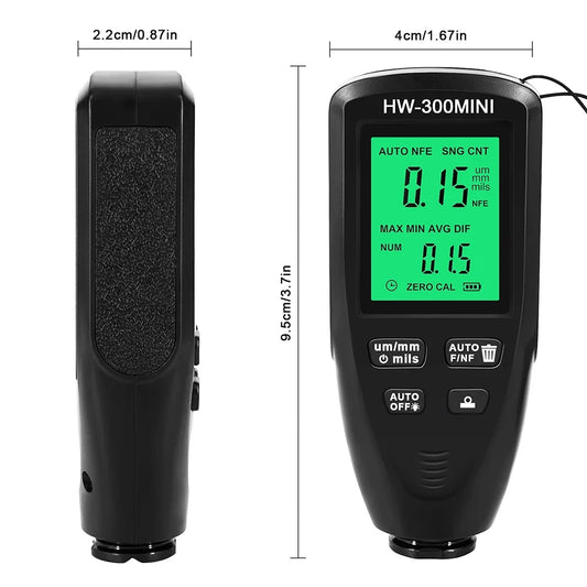 0-2000um High-precision Car Paint Thickness Tester Manual Paint Tools Paint Film Thickness Gauge for Ferrous/Non-Ferrous Metals or Coating Film Only