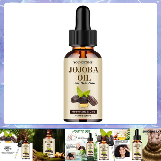 Óleo de Jojoba Orgânico, Óleo Hidratante Puro para Rosto, Cabelo, Pele e Unhas | Óleo Carreador Natural Prensado a Frio e Livre de Hexano