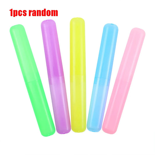 Travel portable toothbrush box set, candy colored toothbrush head protective cover, dust-proof dental appliance storage box