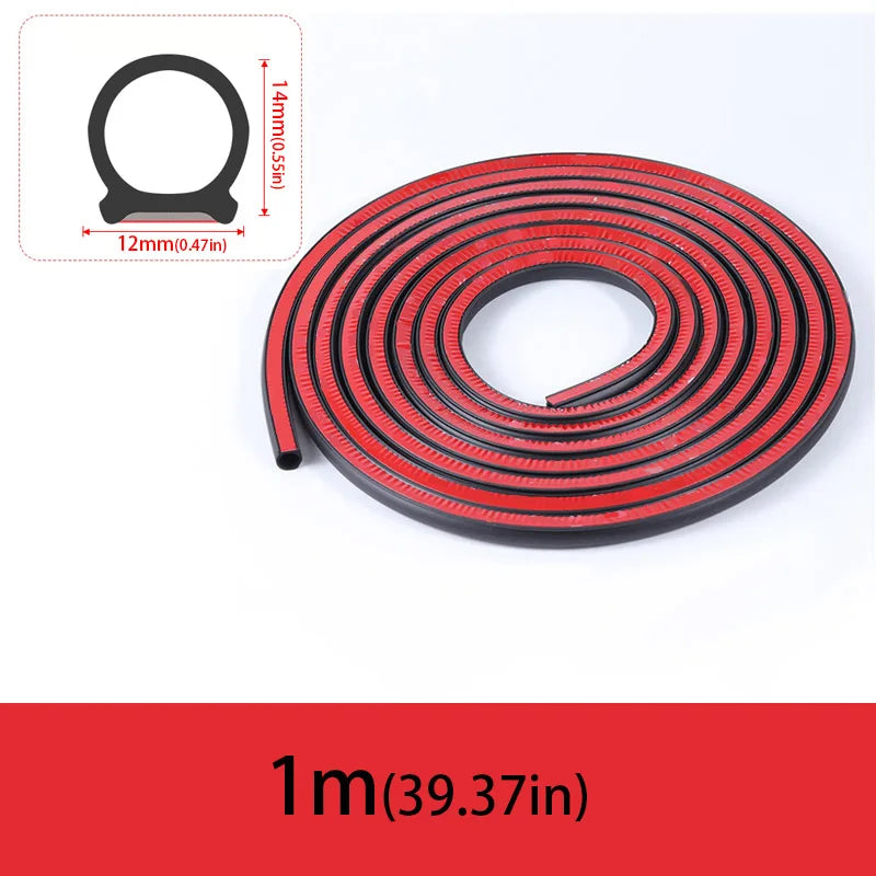 Tira de sellado para puerta de coche, 1/3/6 m, sellador de goma para coche, tipo D, aislante, antipolvo, insonorizante, para ventana de coche, sellos de goma
