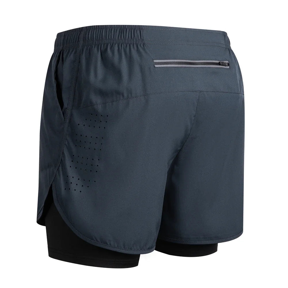 2025 New Men's Running Shorts Fitness Quick-drying Double Layer Shorts Men Workout Training sweatpants Bodybuilding Short Pants