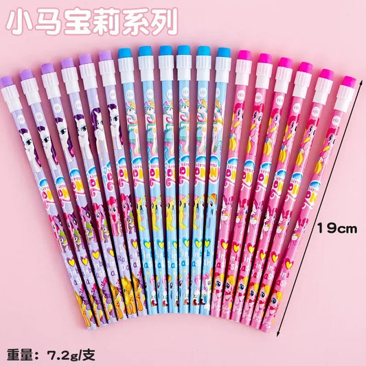 10Pcs/Lot Cute Cartoon HB Pencil With Big Eraser Kawaii Capybara Pony Pencils Student Kids Writing Pen School Stationery Gifts