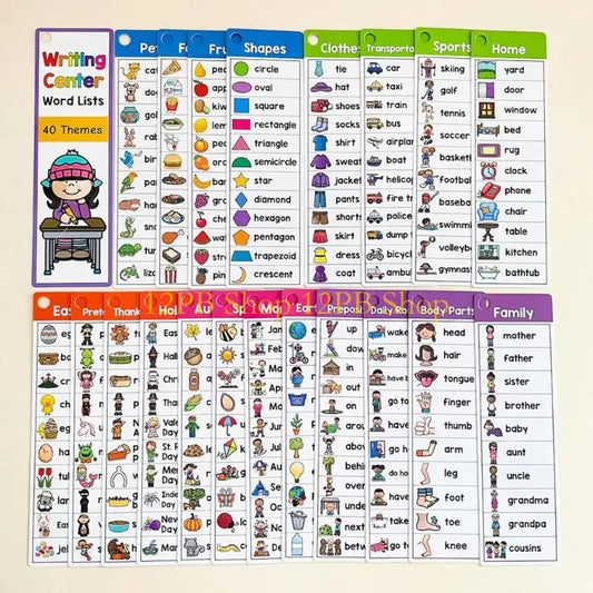 12PB Vocabulary Flashcards Educational Learning Cards Sight Words Flash Cards