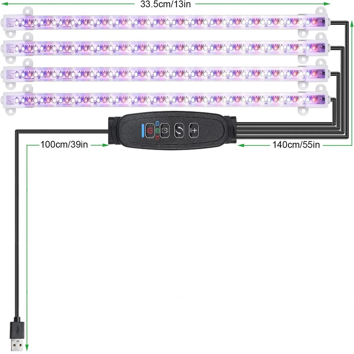 Lámpara LED de cultivo para interiores de 3 colores, USB, DC5V, temporizador, fitolamp para plantas, bombilla LED regulable, fitolamps de espectro completo, hidroponía