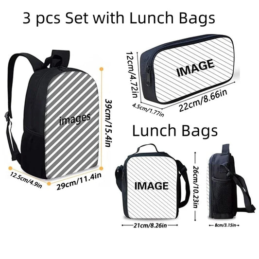 Cartoon Barbie Girl Child School Backpack With Lunch Bags Pencil Bags For Kindergarten,Best Gift For Boys and Girls