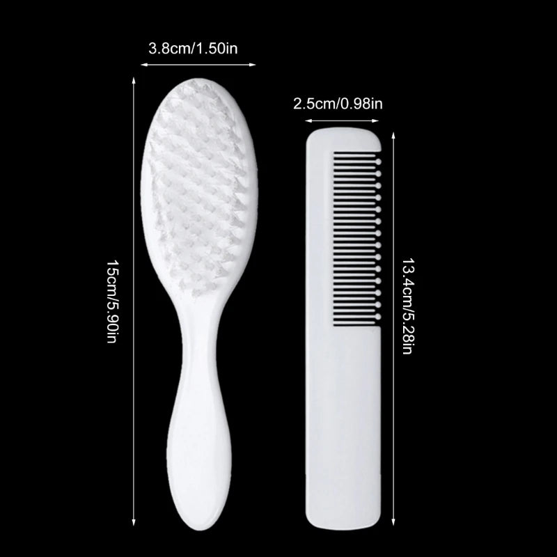 Cepillo para la costra láctea de recién nacidos, cepillo suave para el cabello, juego de peines para el cabello, peine de viaje para peinar el cabello para bebés y niños pequeños, masaje de cabeza para el baño, envío directo