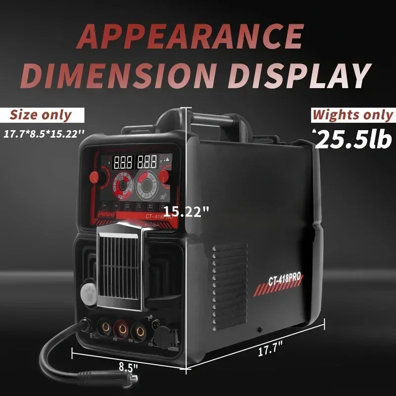2025 New New Plasma Cutter Welder Gas MIG/Gasless MIG/Lift TIG/Stick/CUT 5 in 1 Welding Machine with 110V/220V Dual Voltage