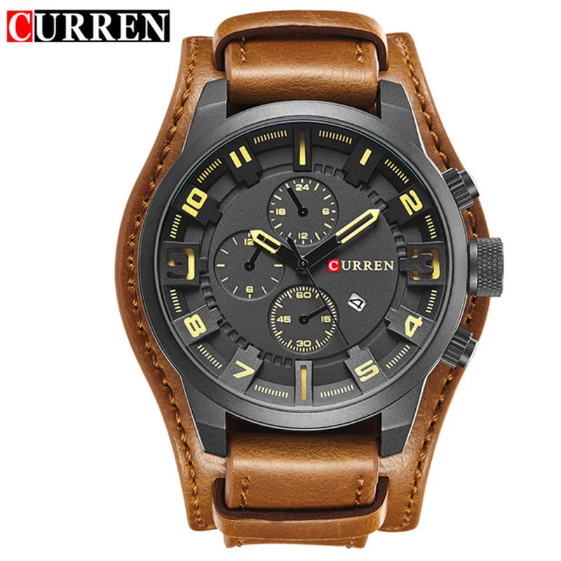 Relojes CURREN para hombre, marca superior, de lujo, a la moda y estilo informal, de cuarzo, con fecha, resistente al agua, reloj de pulsera masculino
