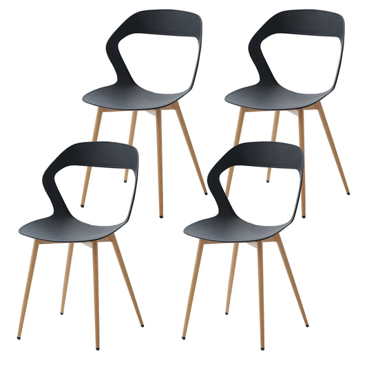 4Pcs/Set Hollow Dining Chairs Modern Simple Household Back Stool Nordic Negotiation Chair Plastic Chair Cosmetic Chair White