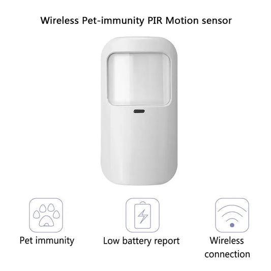 433MHz Wireless Pet-Immunity PIR Motion Sensor Detector, 15kg Pet Immune, EV1527 Code, Smart Home Security Host Alarm Accessories