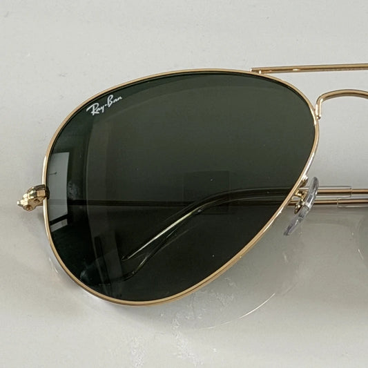 Rayban original 3026 Aviator Glass Lenses 62mm Sunglasses Unisex Oval Classic Metal Thin Frame in box