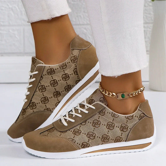 Women Thick Soled Cross Round Head Thin Fashion Shoes Women Comfortable Breathable Casual Wear-resistant Shoes Zapatos De Mujer