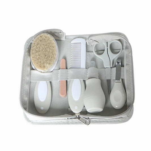 Baby Care Kit six-piece baby nasal aspirator nail clipper brush file comb scissors set daily cleaning and care accessories for baby