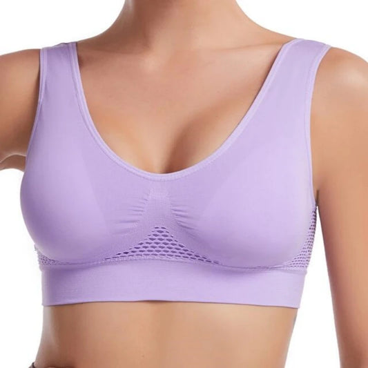 S-7XL Plus Size Grid Air Holes Bra sports without underwire Women's Underwear Shock-proof Yoga Running Brassiere Hollow out Vest