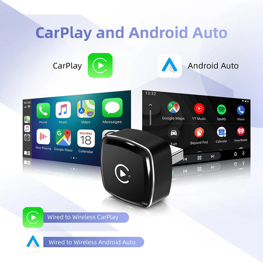 2025 New Adapter 2-in-1 Mini CarPlay Box Wired To Wireless CarPlay Android Auto Smart Box Bluetooth Connect Plug & Play For 98% Cars