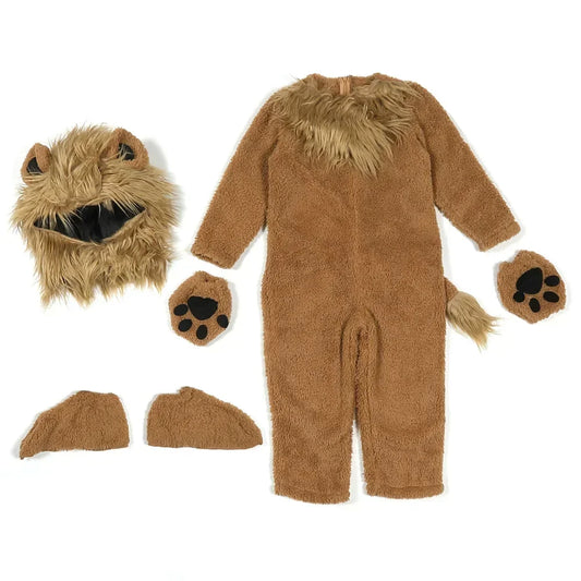 Kids Boys and Girls Animal Themed King Lion & Fox Halloween Costumes Suitable for Stage Performances Jumpsuits