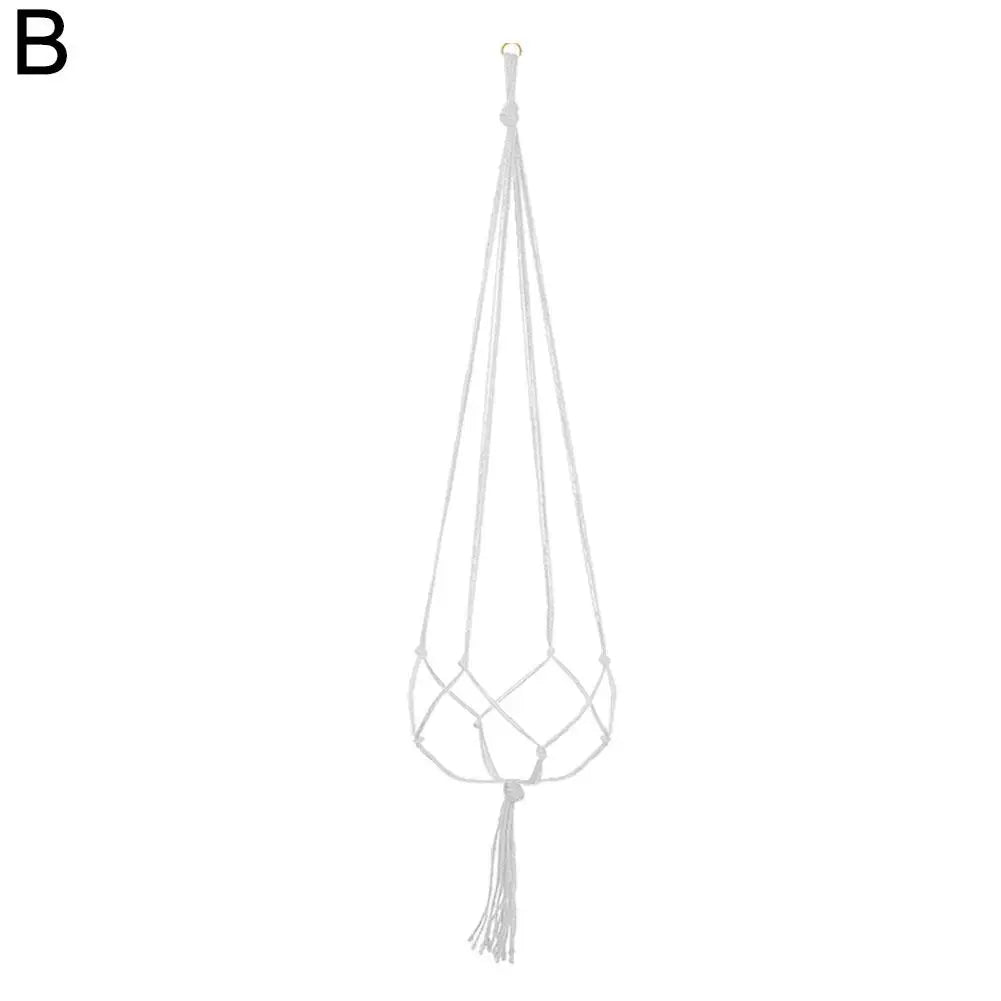 1pcs Braided Rope Hanging Basket Flower Pot Straw Macrame Net Hanger Garden Holder Craft Plant Balcony Decor Accessories
