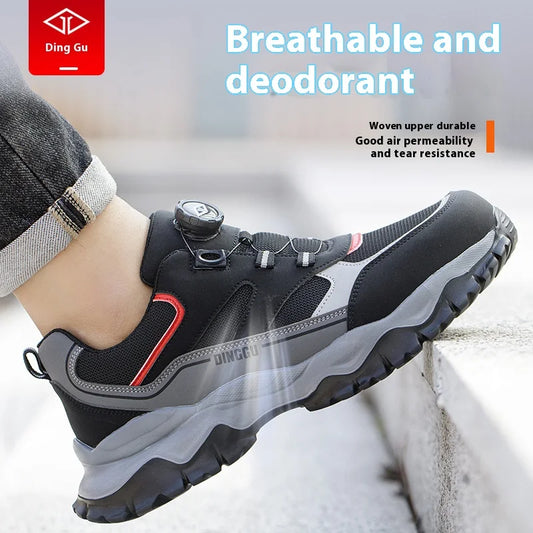 Anti-Piercing Steel Toe Safety Shoes, Certified Work Boots, Oilproof Slip Resistant for Construction & Industrial Shoes for Men