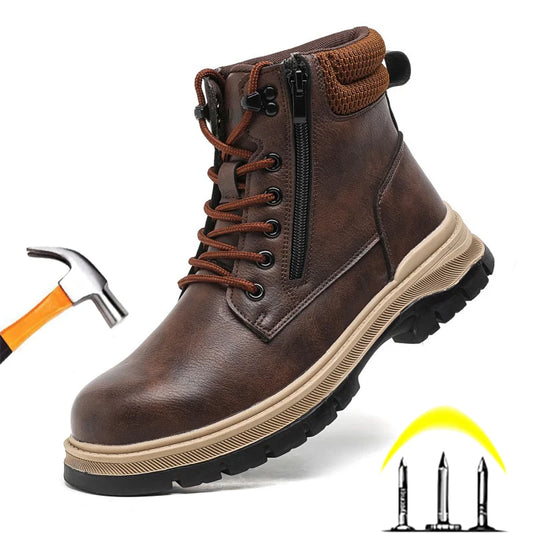 Zapatos de trabajo antideslizantes, botas de trabajo para hombre, zapatos de seguridad indestructibles, zapatos con punta de acero, zapatillas antipinchazos, calzado masculino.
