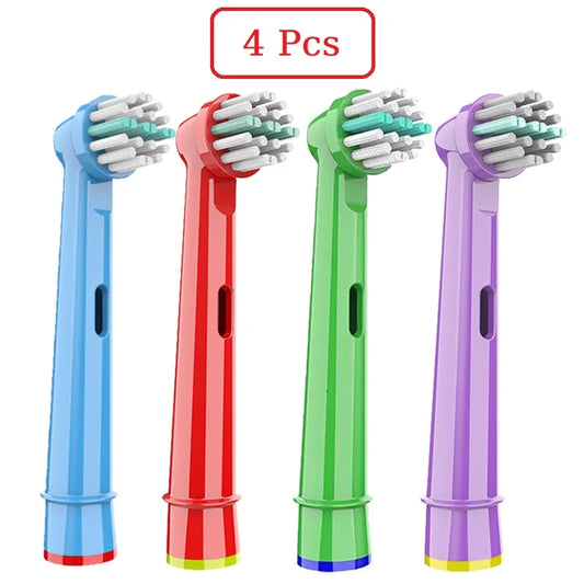 4 Pcs/Pack Kids Replacement Brush Heads for Oral-B Children Electric Toothbrush Head Extra-Soft Bristles Brush Refill EB-10A