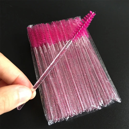 Nuevo estilo, 50 piezas de cepillos desechables de cristal para pestañas, elevadores, rizadores, extensiones de pestañas, injertos, accesorios.
