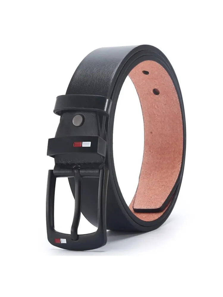 Fashion And Classical PU Alloy Square Buckle Belts Business Versatile Leisure Belts Black For Men Jean Pants Waistband ремень