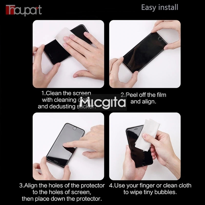 Protector de pantalla mejorado 2 + 2 para Google Pixel 8 Pro, película frontal de vidrio templado a prueba de golpes y película de lente de fibra suave