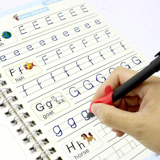 Sank Magic Practice Copybook Pen Preschools Kids Calligraphy English Verison Free Wiping Children Reusable Writing Book