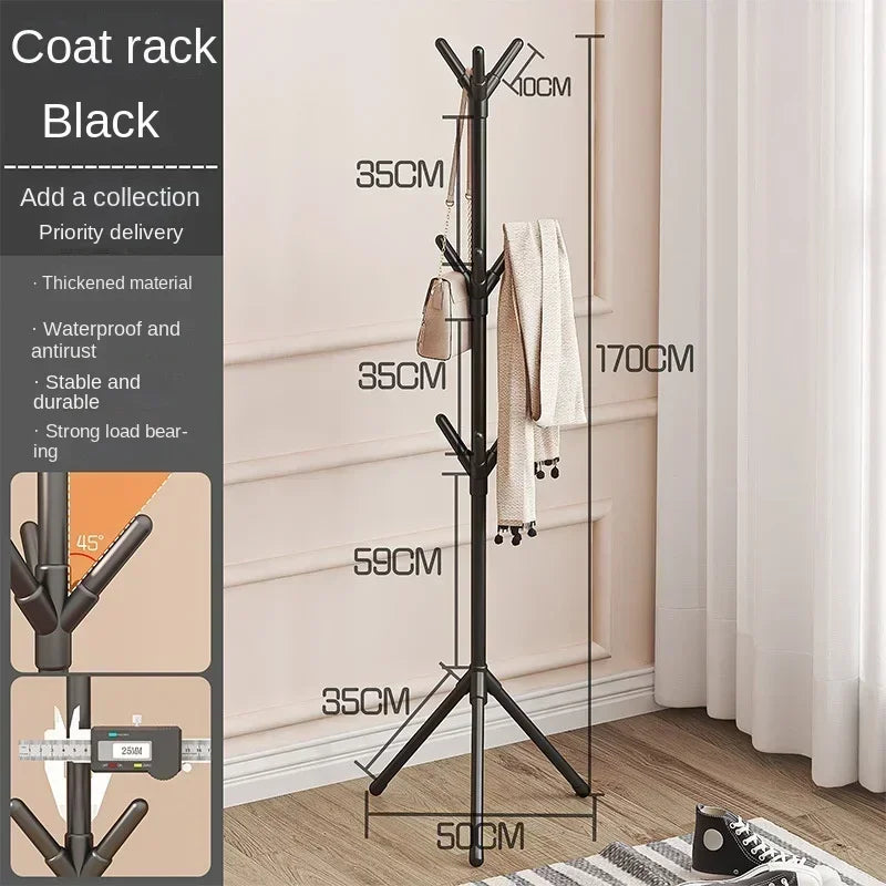 Perchero de pie con forma de rama de árbol, con múltiples ganchos, móvil y práctico, para el hogar, la sala de estar y el almacenamiento de ropa.