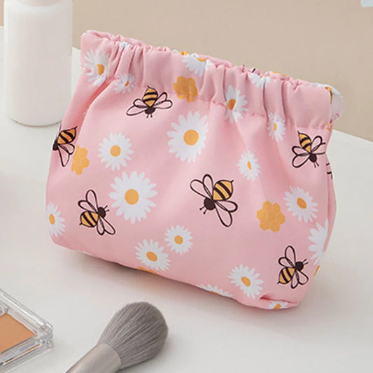 Ins Cosmetics Coin Wire Holder Pouch Bag Portable Earphone Cards Lipsticks Storage Bag Auto Close Organizer Travel Jewelry Bag