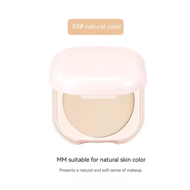 Polvo fijador con control de aceite, fijador de maquillaje, polvo iluminador para tono de piel con espejo, polvo de maquillaje compacto y portátil.